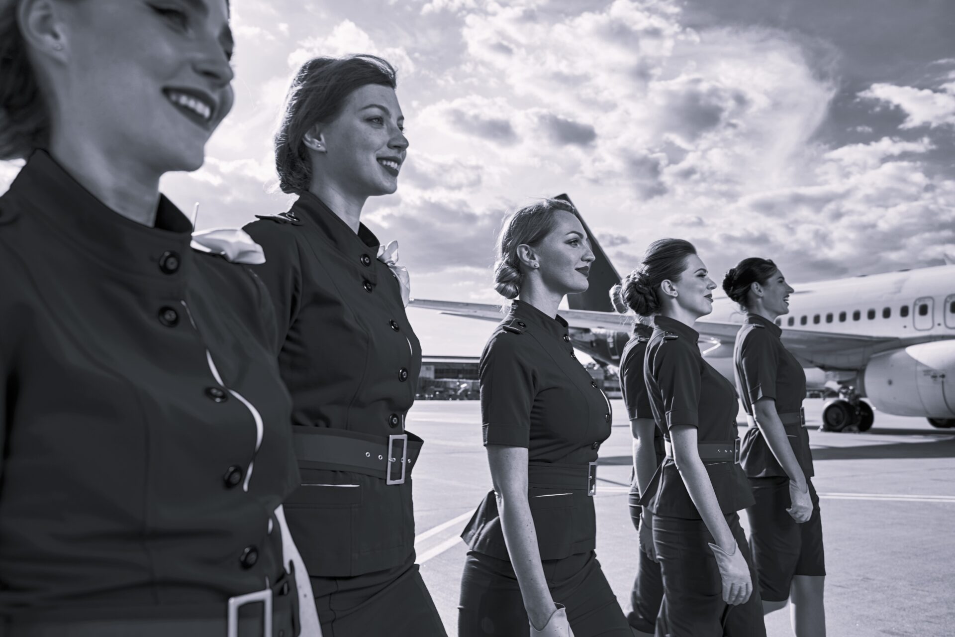 flight attendants old photo