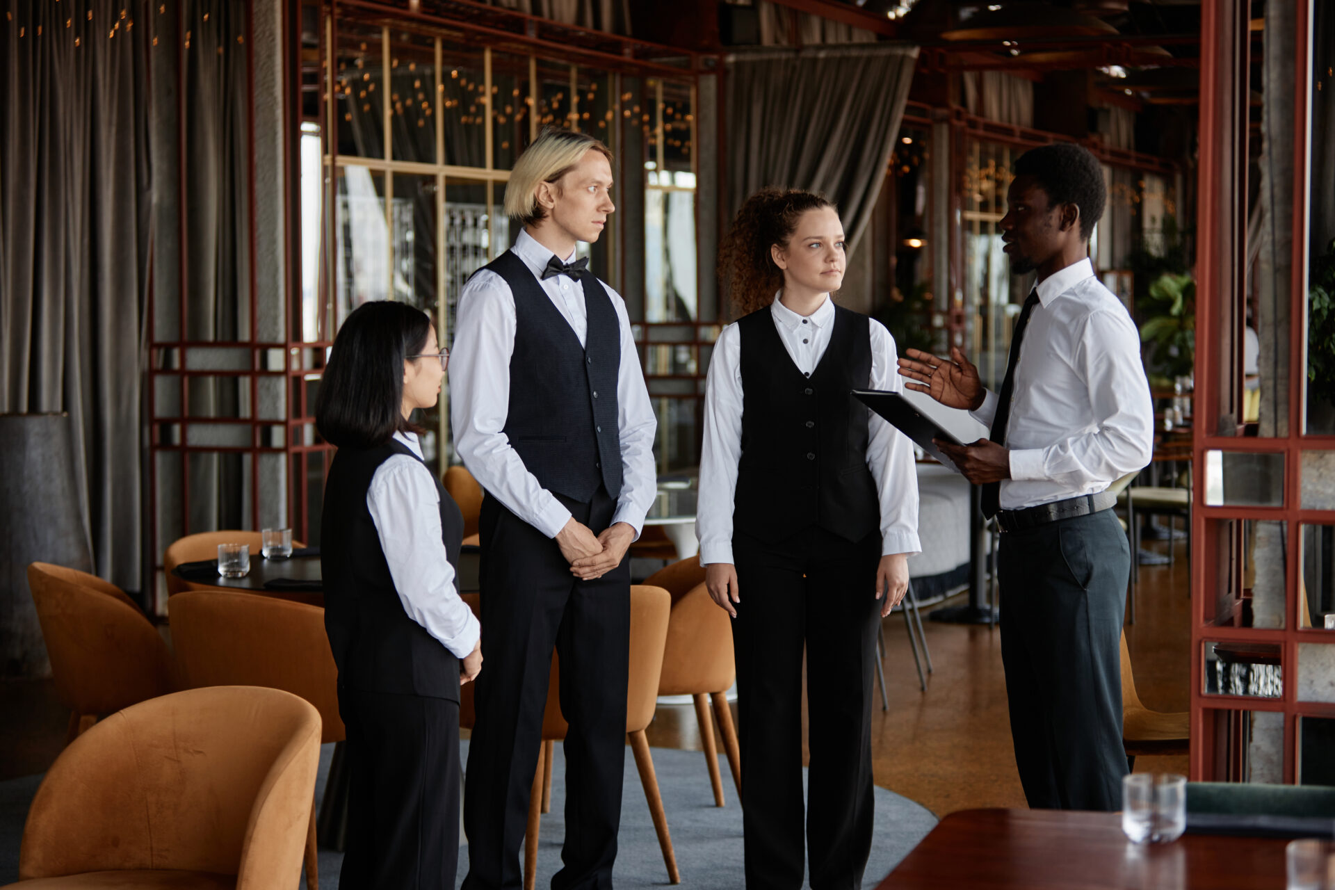 hospitality venue staff meeting