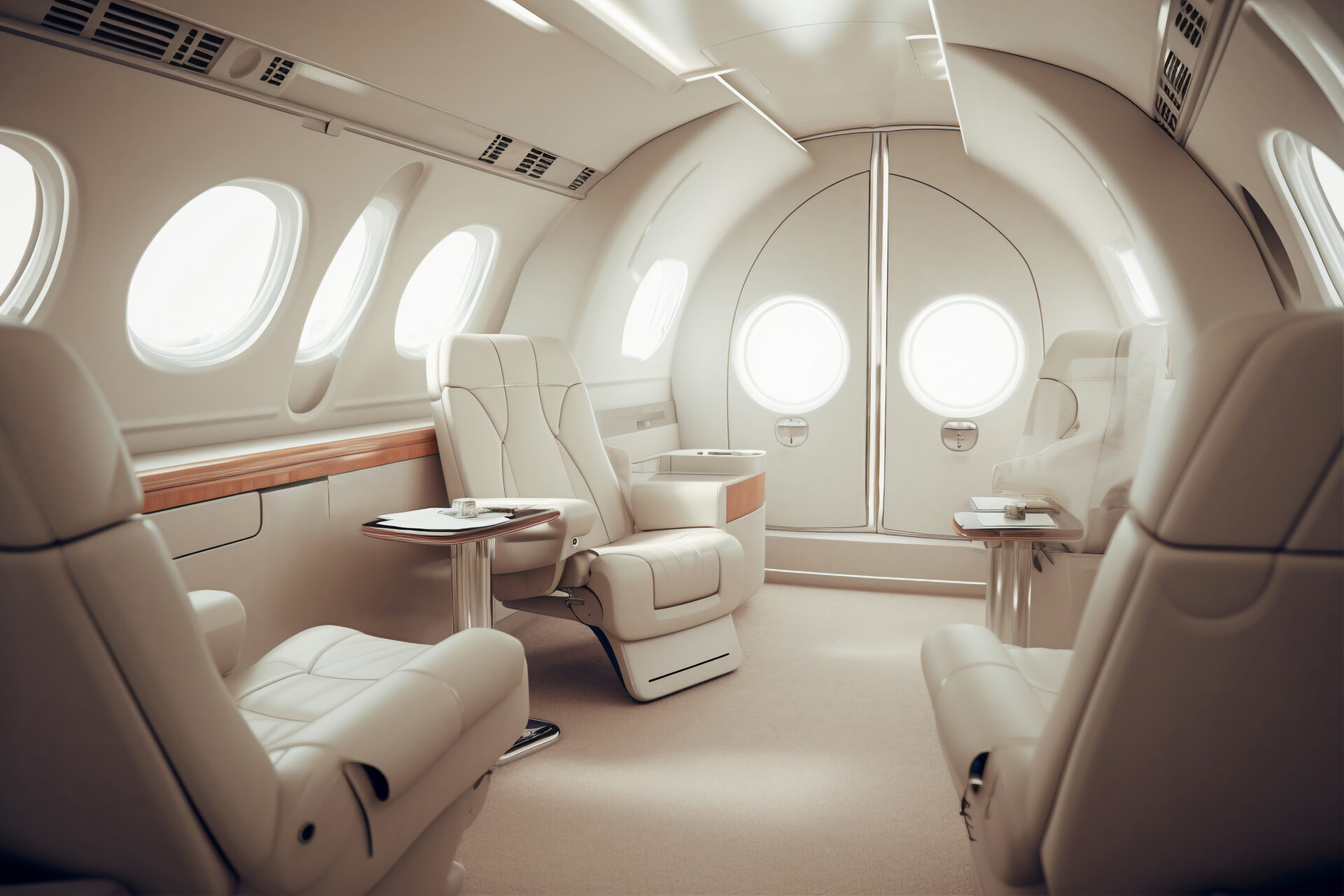 private airplane interior