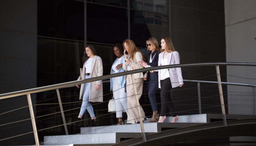 longevity vs fashion - women walking down steps