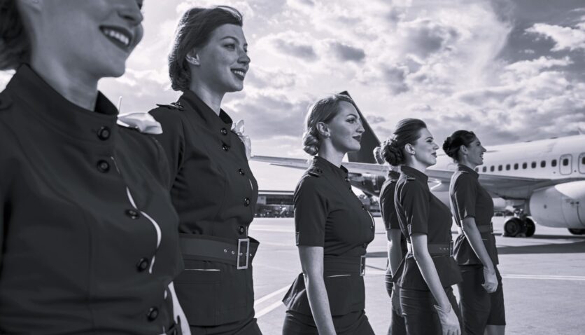 flight attendants old photo