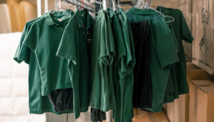 hotel uniforms on hangar